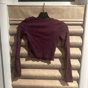 Zara Deep Purple Ribbed Knit Top